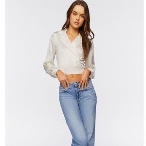 Jacquard Wrap Crop Top